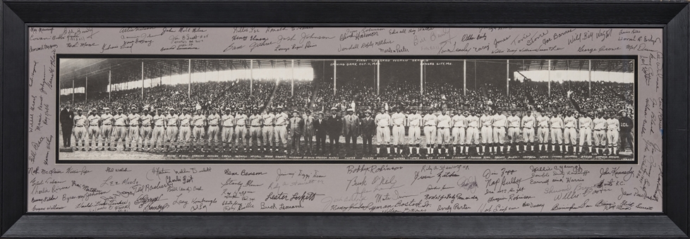 First Negro League 1924 World Series Opening Game Panoramic Photograph With 114 Signatures (PSA/DNA)